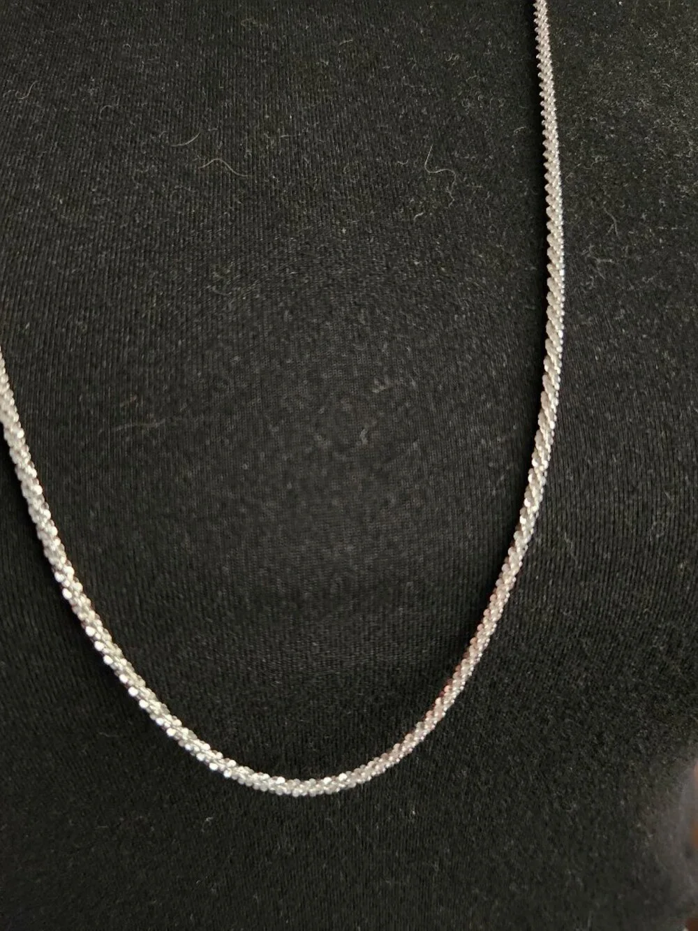 VTG NIB Italian Sterling Silver 925 Diamond-cut Criss Cross Chain Necklace 24